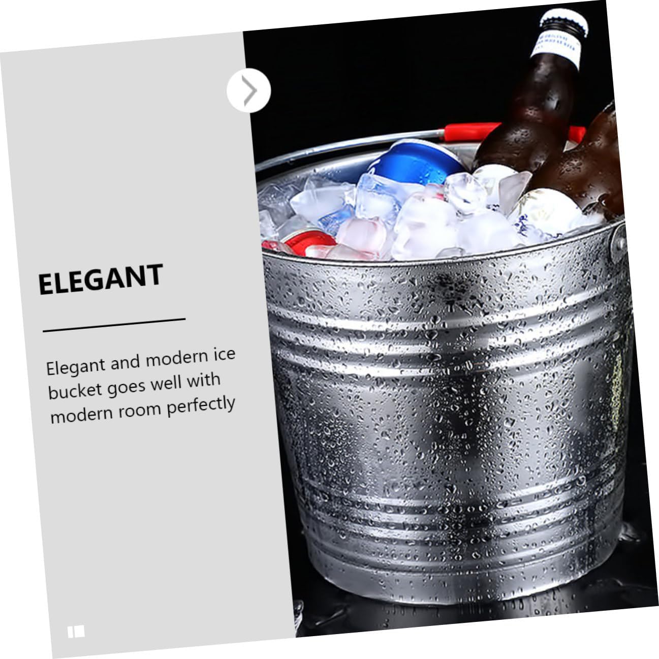 Ipetboom Stainless Steel Ice Bucket with Lid, Thickened 7l Portable Bar Beer Bucket, Household Multipurpose Ice Container for Ktv Party and Cocktail Use
