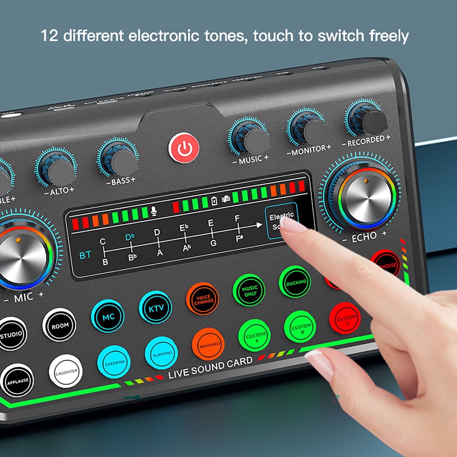 NEWFUN Table de Mixage,Audio Mixer, Compatible Avec les Ordinateurs et les Smartphones Pour les DJ, les Enregistrements en Studio de Musique, le Streaming en Direct