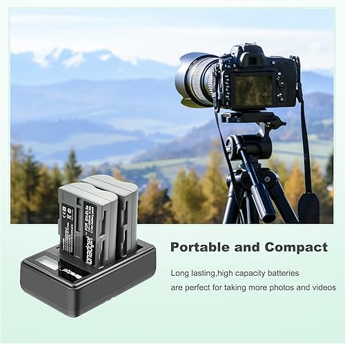 Miniatura 7 de Bonadget Paquete de 2 baterías de repuesto EN-EL3 EN-EL3A de 2000 mAh y cargador dual LCD compatible con cámaras digitales Nikon D700 D90 D300S D300