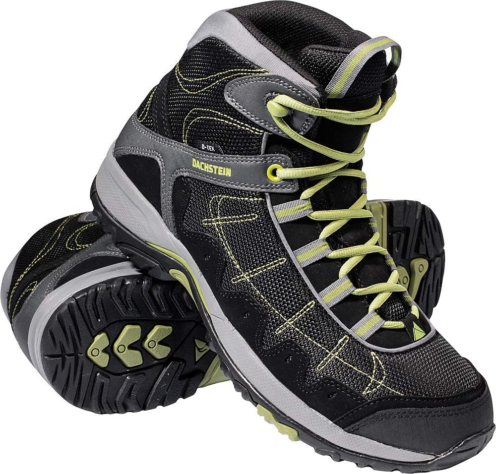 Dachstein Trekkingschuhe hoch in Schwarz mit grünen Details, Bequeme Wanderstiefel für Damen & Herren, Wasserabweisende Boots, Hightech-Wanderschuhe, gelenkschonend, Gr. 37-46