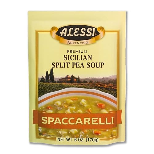Alessi Autentico Premium Soups, Traditional Flavors, 6oz (Sicilian Split Pea,