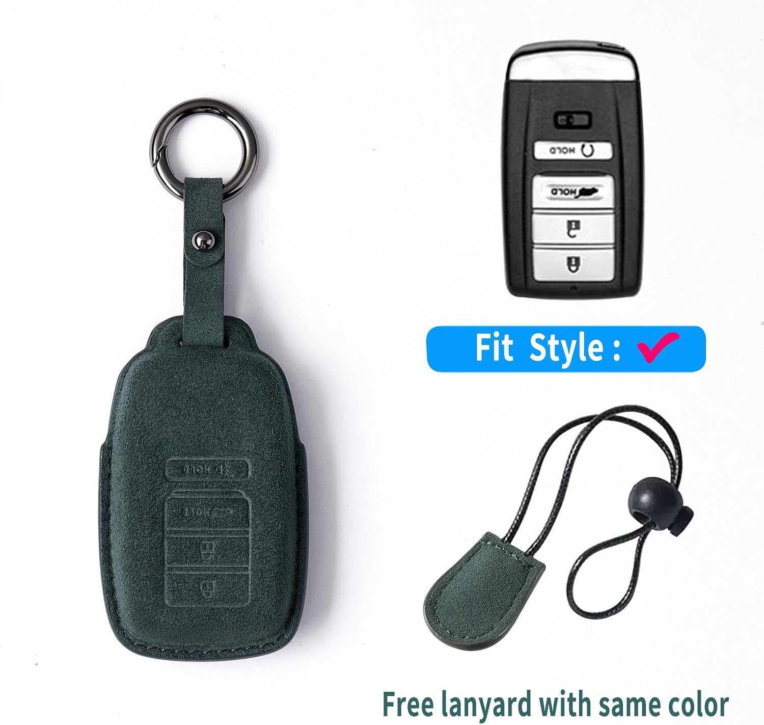 Key Fob Cover Case Compatible for Acura RLX RDX MDX ILX TLX PLX NSX Smart Keyless Entry Remote Key Fob