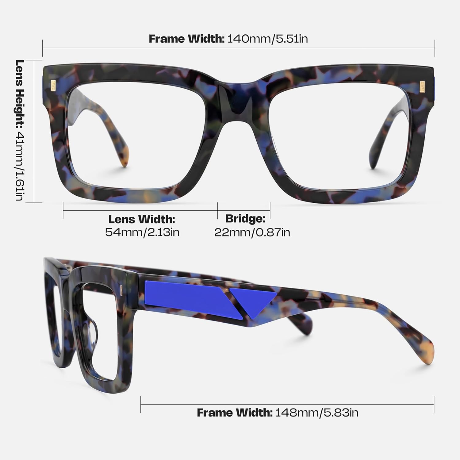 Zeelool Classic Square Eyeglasses Frame with Non-prescription Clear Lens for Men Shirmme ZJGA370364