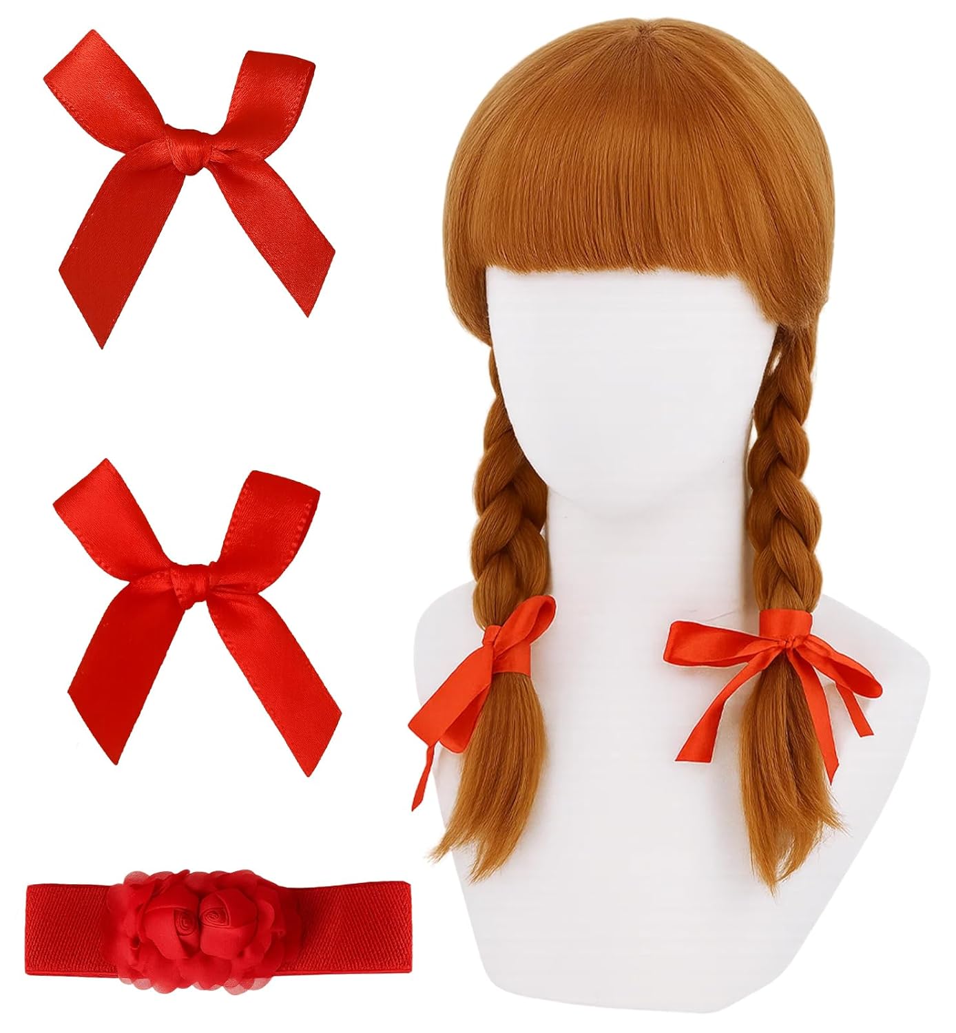 Swooflia Purple Black Braid Wig for Women & Cosplay Accessories - Convenient Set Includes Adjustable Wig Cap, Necklace, Earing, Cosplay Wig for Halloween, Costume, Party and Daily Use (213)