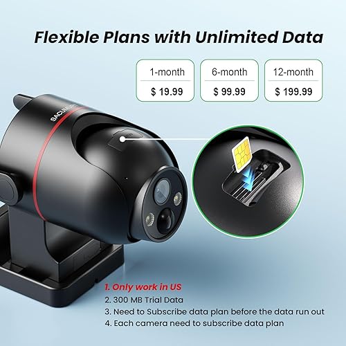 Miniatura 3 de Cámaras de seguridad sin WiFi inalámbricas para exteriores, cámara de seguridad celular para exteriores, PTZ, vista en vivo 2K HD, visión nocturna a