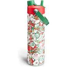 ENCOOL Christmas Insulated Water Bottle with Straw, Stainless Steel Water Bottle, Leak Proof BPA-Free, Keeps Cold for 24 Hours for Sports, Christmas Holiday Gifts for Women, 26 oz, Santa Rider