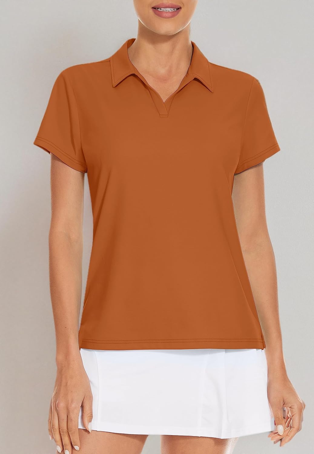 MAGCOMSEN Women's Golf Shirts Short Sleeve Polo Collared Tennis Shirt V Neck Quick Dry Sun Protection UPF 50+ - Image 8