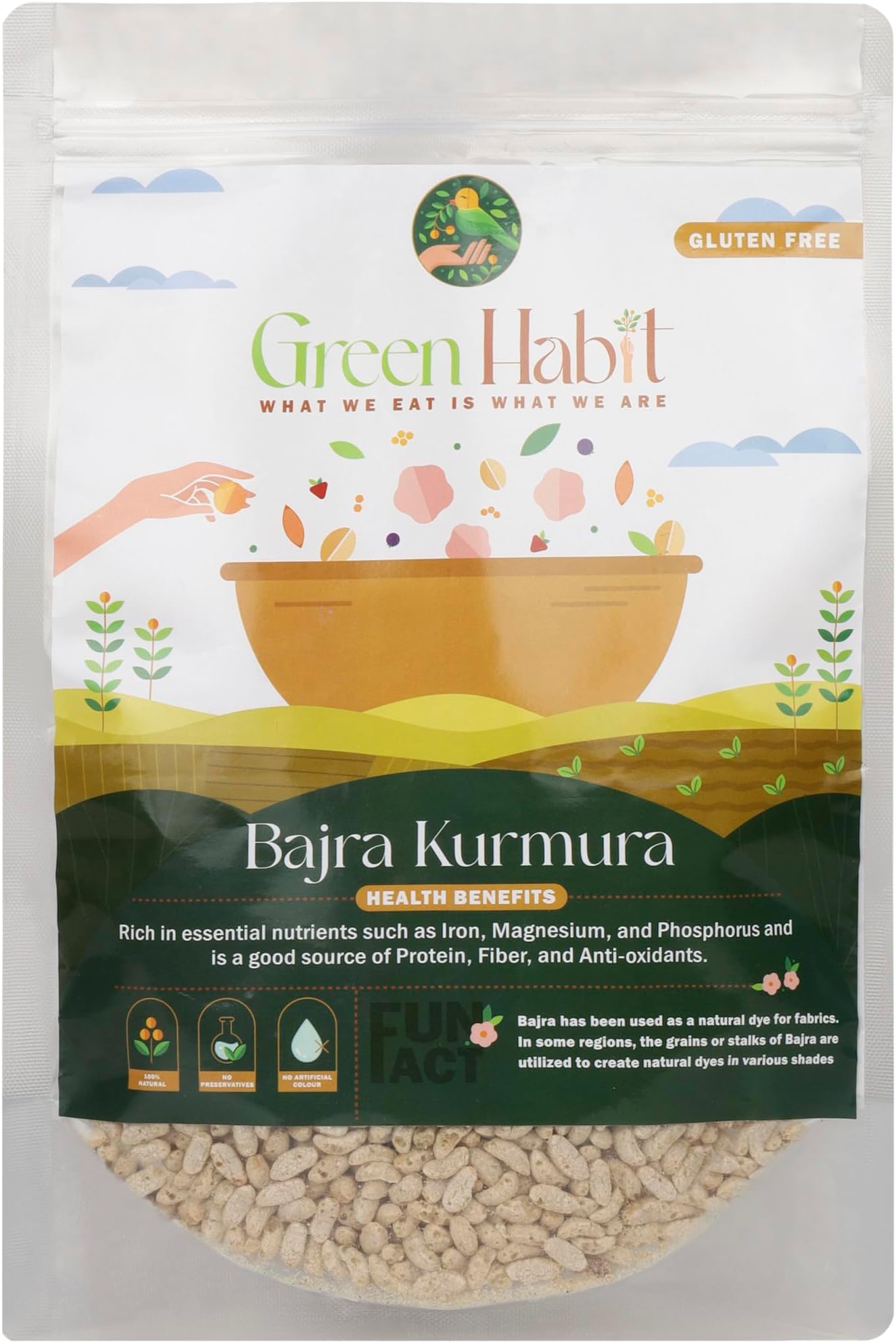 - Bajra KURMURA MURMURA aka Bajri Puff for Healthy Breakfast Snack Food (Pearl Millet Puff) (200gm Pack of 1)