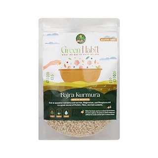 Greenhabit Bajra KURMURA MURMURA aka Bajri Puff for Healthy Breakfast Snack Food (Pearl Millet Puff) (200gm Pack of 1)