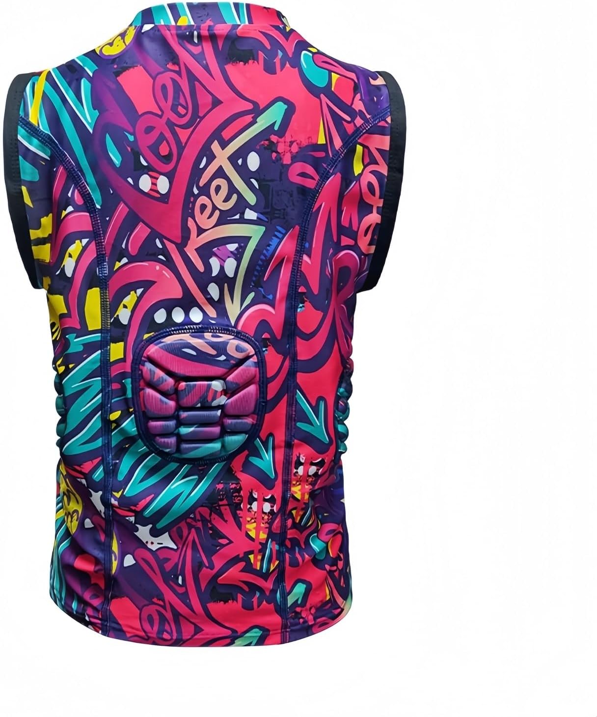 Youth Football Padded Shirts w/ Chest, Rib, Back Pads, Baseball Heart Guard Sternum Protection Compression Shirt