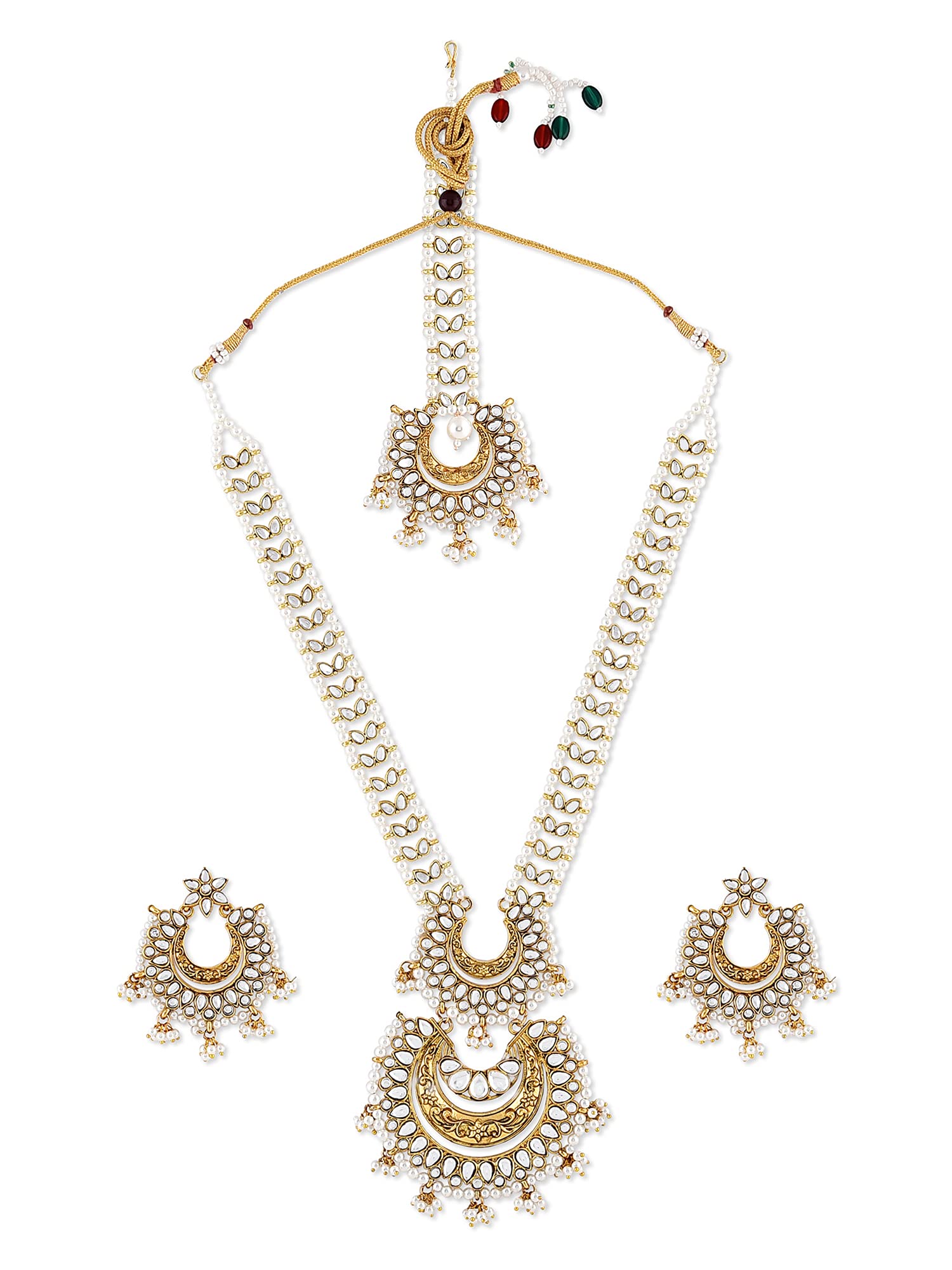 See full amazon price history chart for ZAVERI PEARLS Gold Tone Long Bridal Kundan Necklace Earring & Maangtikka Set For Women-ZPFK11075 ZAVERI PEARLS Gold Tone Long Bridal Kundan Necklace Earring & Maangtikka Set For Women-ZPFK11075 (B09GNKBZDD) Amazon Price History, Amazon Price Tracker
