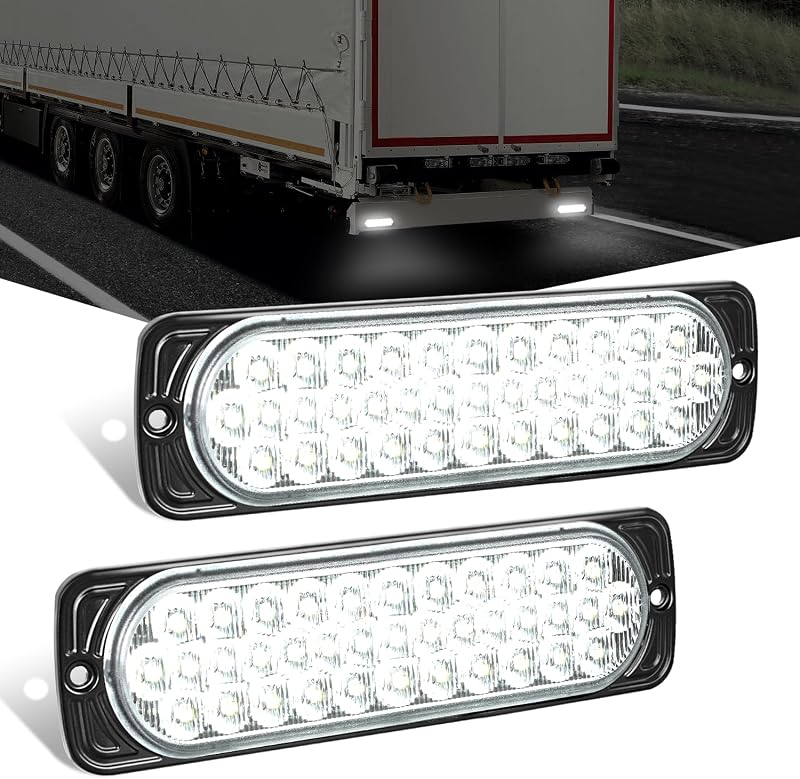 Luz trasera de carcasa de aluminio de 7,5"Nilight 2 PIEZAS 36 LED Lámpara de respaldo blanca | Luces marcadoras de marcha atrás Montaje en superficie IP67 Impermeable para remolque de autocaravana 10-30V Camper Camión Autobús Barco