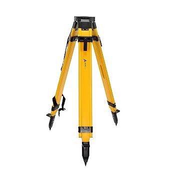 AdirPro Universal Survey Tripod Wood/Fiberglass Laser Level Transit Level - Quick Clamp - Heavy Duty Contractor