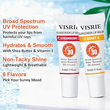 SPF 30 Sunscreen Lip Balm 24 Pack, Clear SPF Lip Gloss