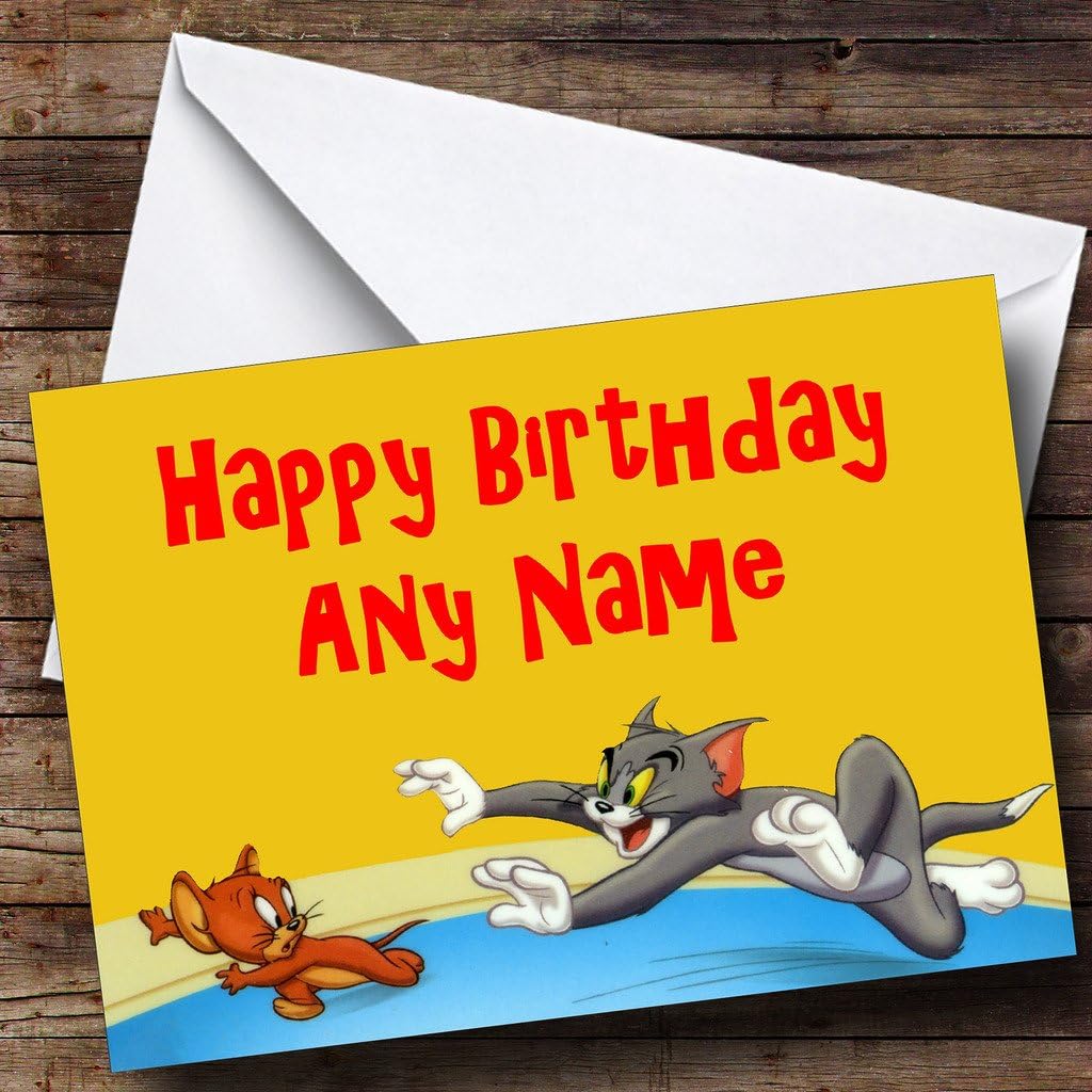 Personnalise Tom Jerry Carte D Anniversaire Amazon Fr Fournitures De Bureau