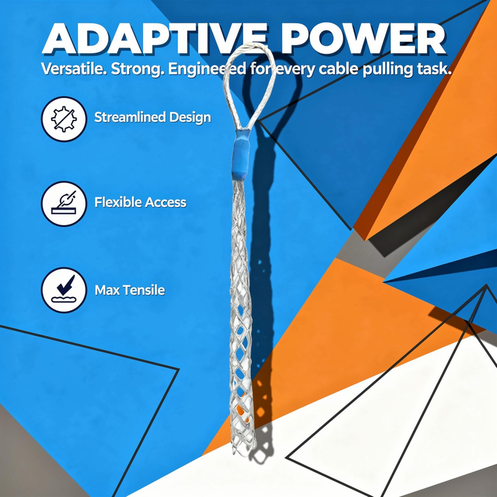 Juego de 6 agarres de cable de malla de alambre, agarre de tracción de cable con diseño de tracción de cabeza, flexible para espacios reducidos, personalizable, seis tamaños para cables de 4 a 25 mm