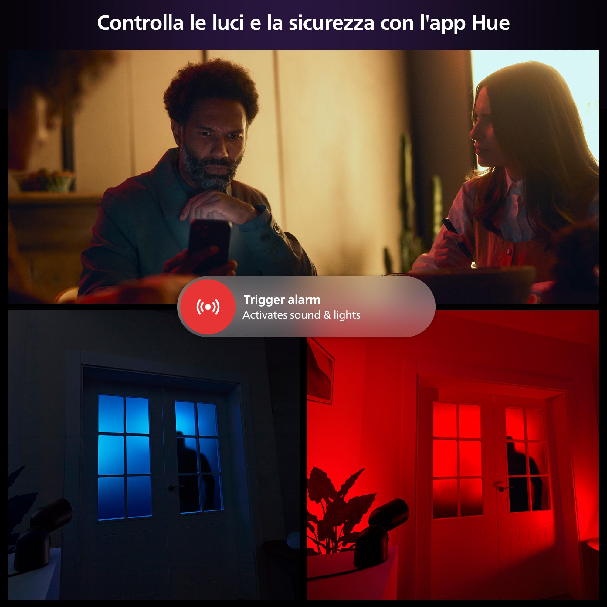 Philips Hue Secure, Telecamera di sicurezza con cavo, Nero