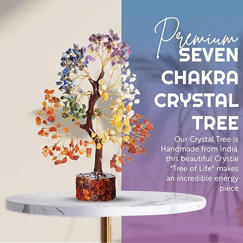 Miniatura 2 de AstraVeda Árbol de 7 chakras, árbol de la vida, árbol de cristal, árbol de Feng Shui, árbol de energía positiva, regalo de meditación, cristales y