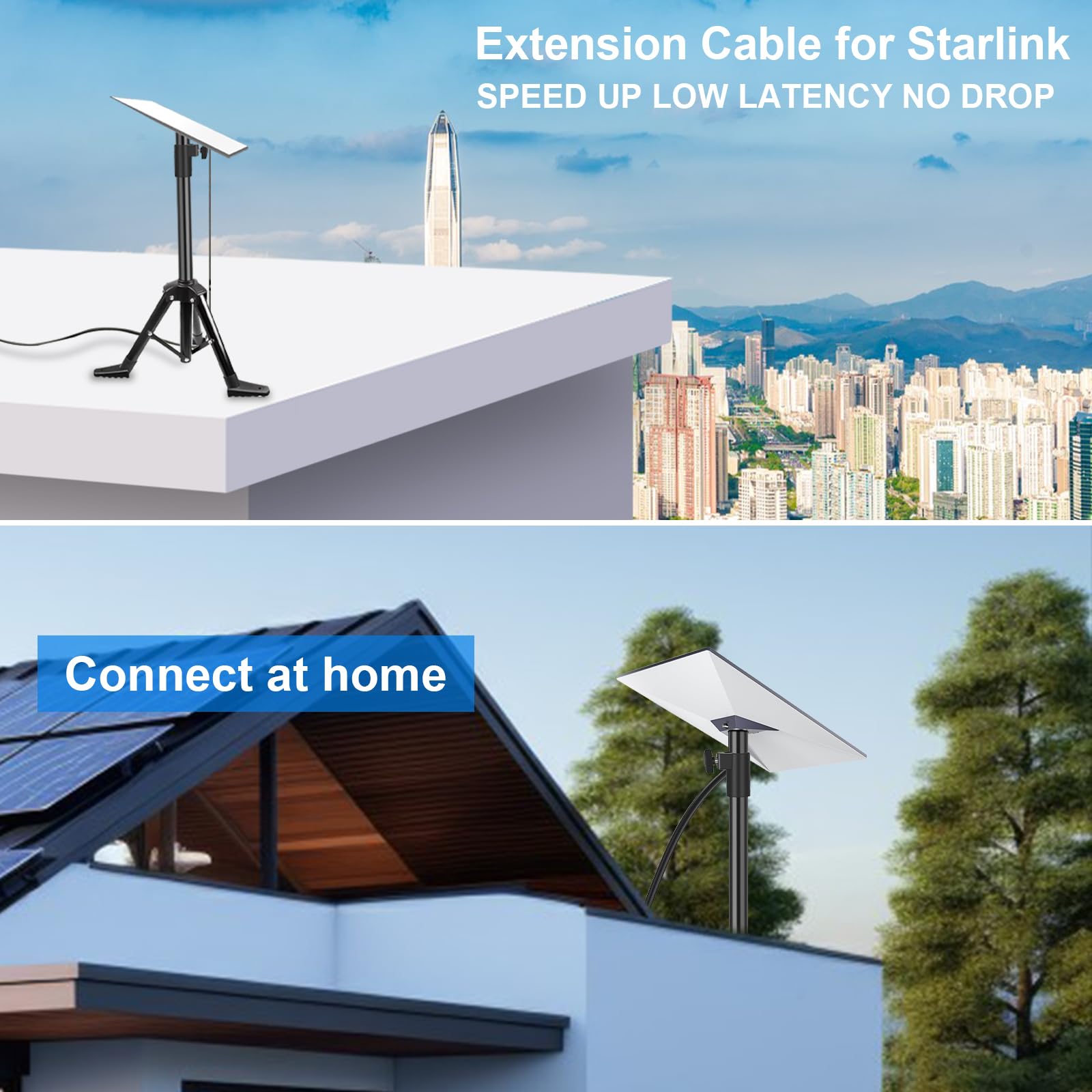 Starlink Gen 3 kabel przedłużający 30 m, wodoszczelny kabel przedłużający Starlink Standard Actuated Gen 3 / Satellite V3, zapasowy kabel Ethernet do Star-link Gen 3 (30 m)