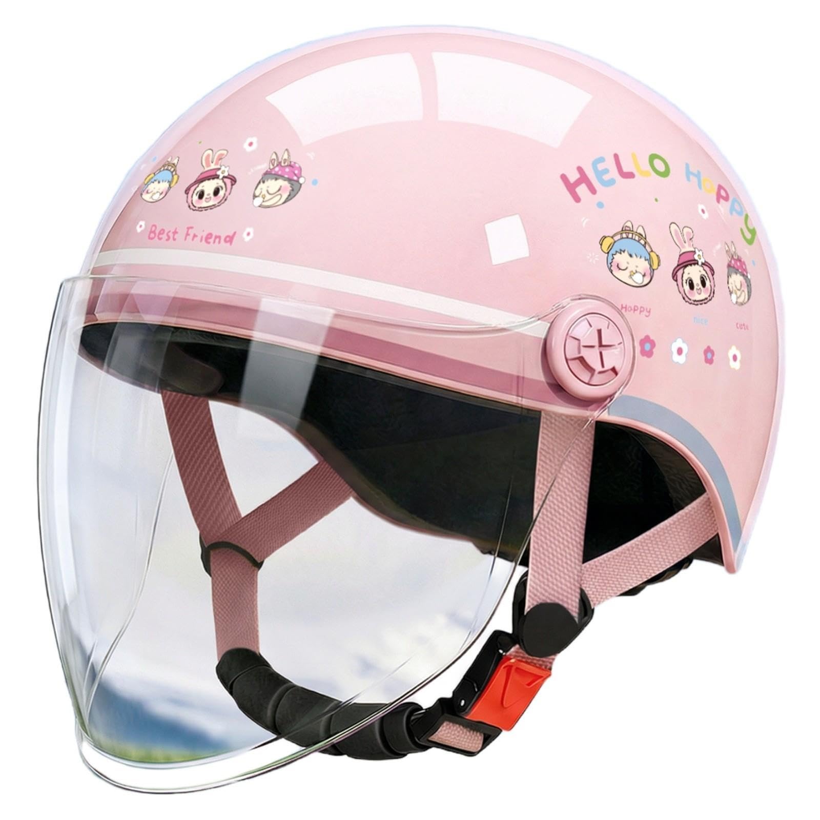 Simpatico Mezzo Casco Da Moto 3/4 Per Bambini Da 3 A 12 Anni