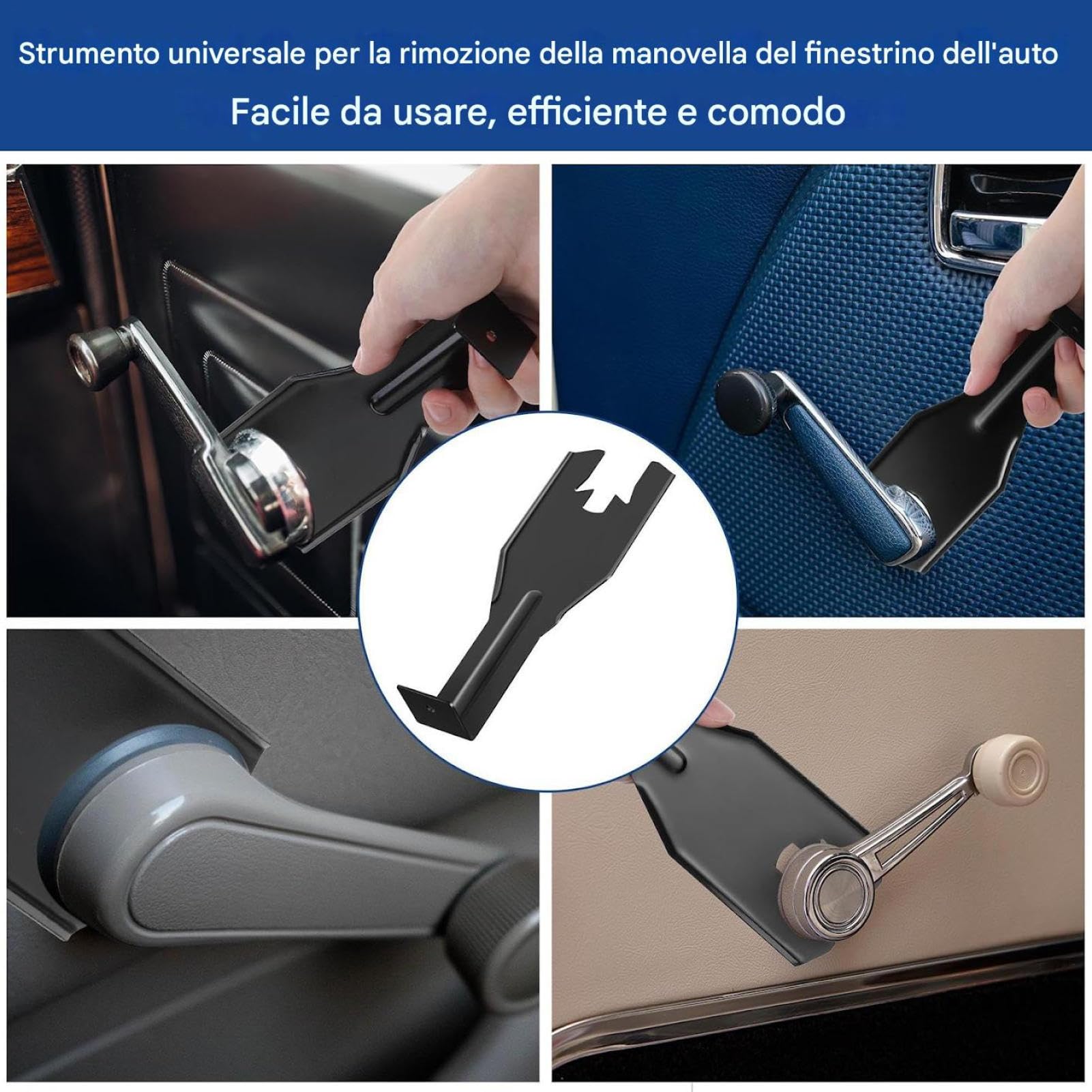 Fermo per maniglia della finestra – Strumento per la rimozione del dispositivo di fissaggio del pannello della porta automobilistica Lega di acciaio | Clip per kit di riparazione pedivella interna | A