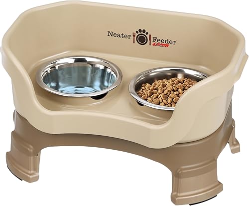 Neater Feeder Deluxe - Platos elevados para mascota, Capuccino