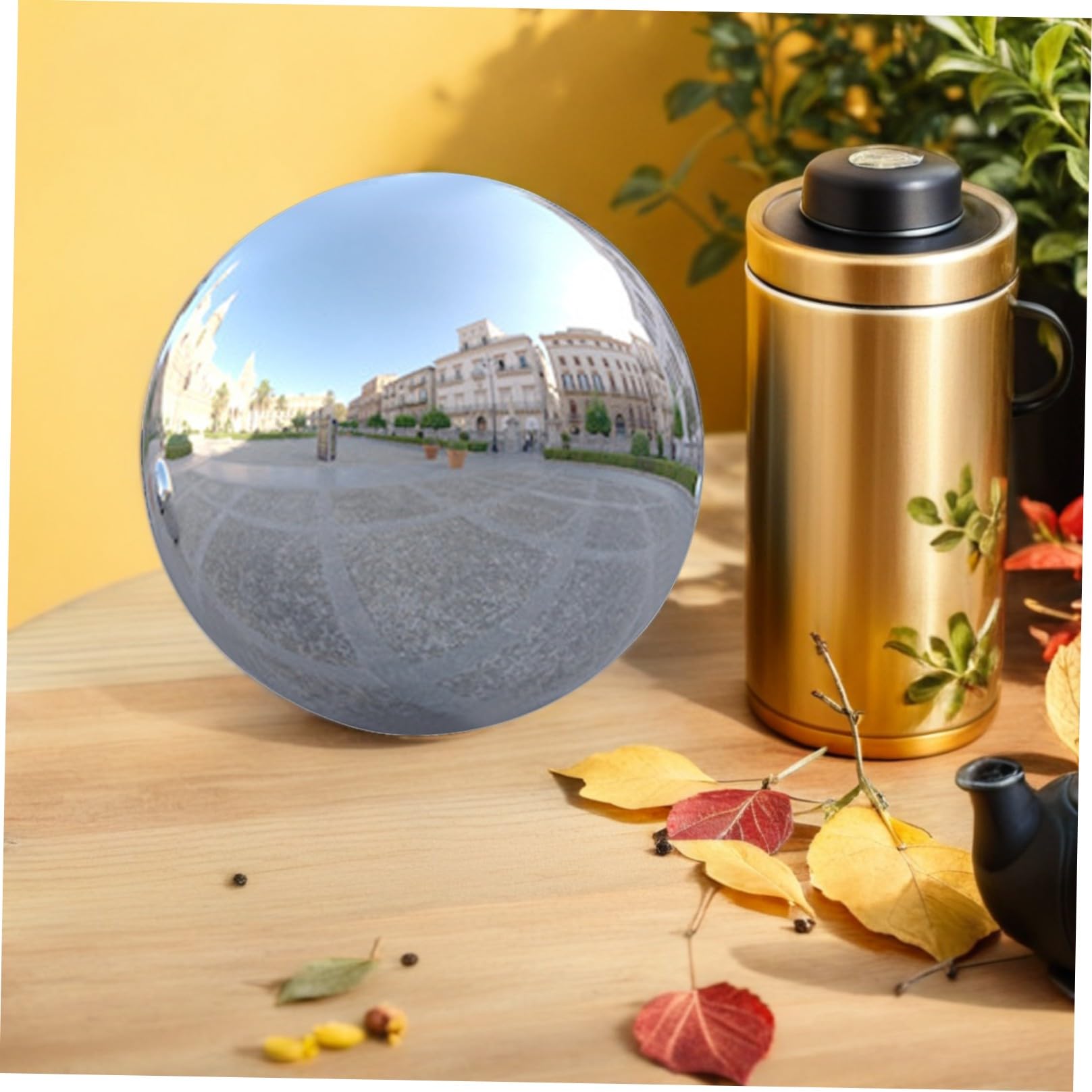 Gadpiparty Sfera Decorativa Inox da Argento in Acciaio Giardino Riflettente