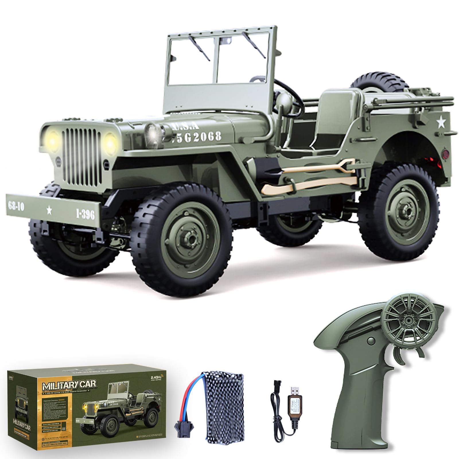 【MASU】JEEP Military 1/10 RTR ジープ グレー Amazon.com: Authticar RC Crawlers, 1:10 Scale D888 Willys Military