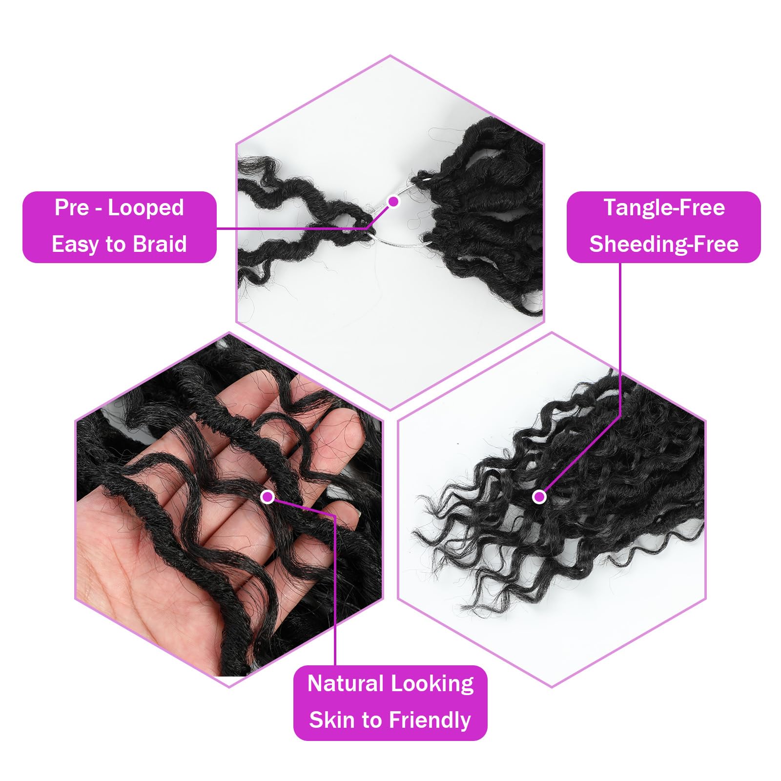Goddess Locs Pre-Looped Faux Locs Crochet Hair with Curly Ends