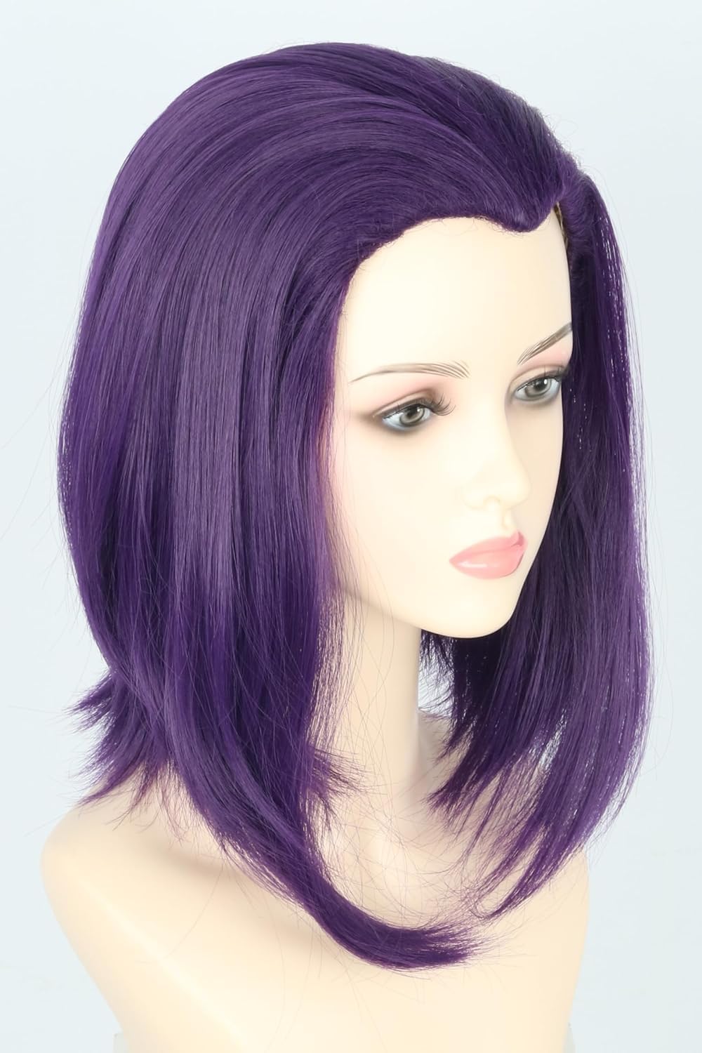 LeMarnia Purple Bob Raven Wig for Anime Cosplay Wigs Halloween Costume Wig, 23.25 inches - Image 3