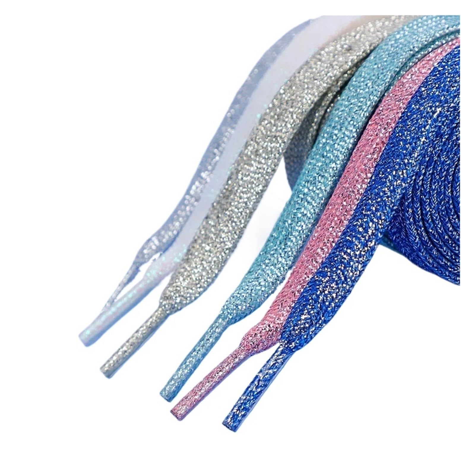 5 Paar bunte flache Schnürsenkel Glitzer Sneakers Boot Für Sneaker