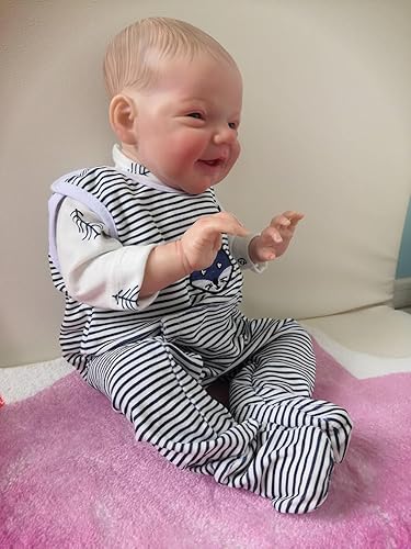 Vista 3 de Angelbaby Muñecas de bebé Reborn realistas de 20 pulgadas, muñeca realista de silicona recién nacida, muñeca de bebé de aspecto real con cuerpo