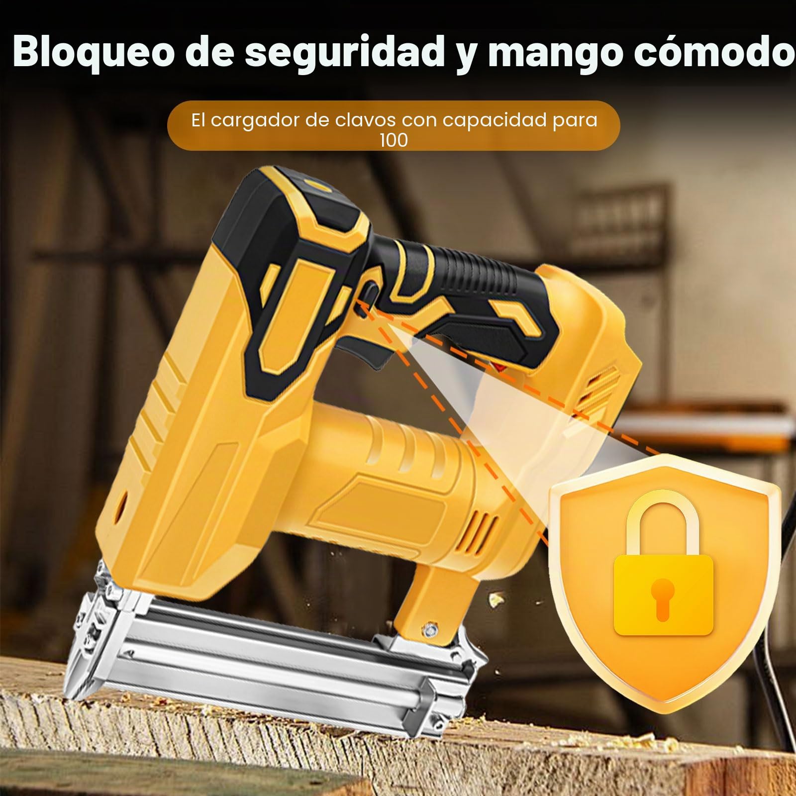 Pistola de uñas inalámbrica 2 en 1 para batería Dewalt, clavadora eléctrica Brad 18GA con 1000 grapas de clavos de 2 modos, 80 golpes, para carpintería, tapicería | Grapadora eléctrica de 2 modos 18GA con 1000 clavos, grapas para carpintería, bricolaje, b