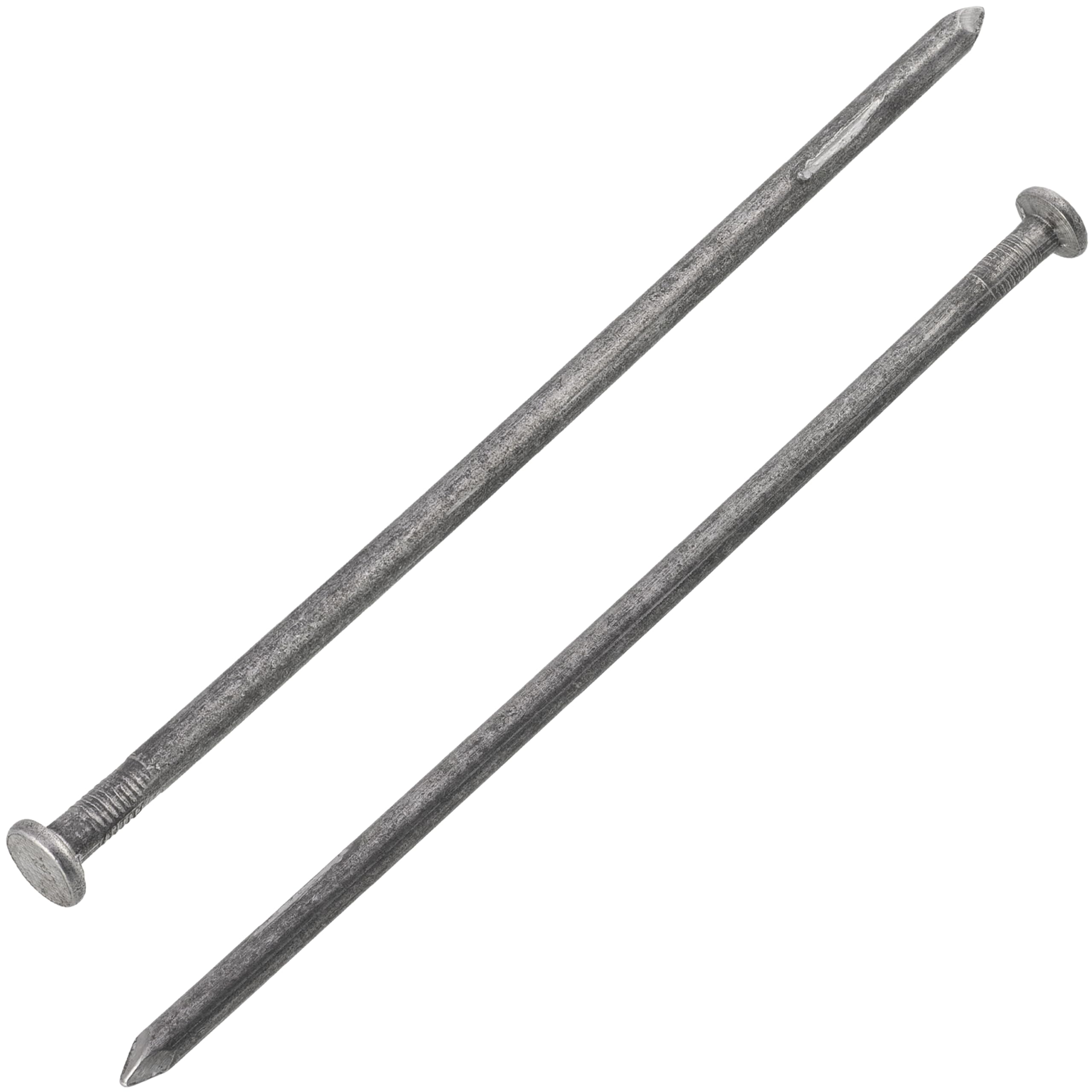AERZETIX - C70867 - Lot de 50 Clous à tête plate Ø6x200 mm - diamètre de la tête Ø12 mm - en acier - couleur argent - rembourrage bardage menuiserie