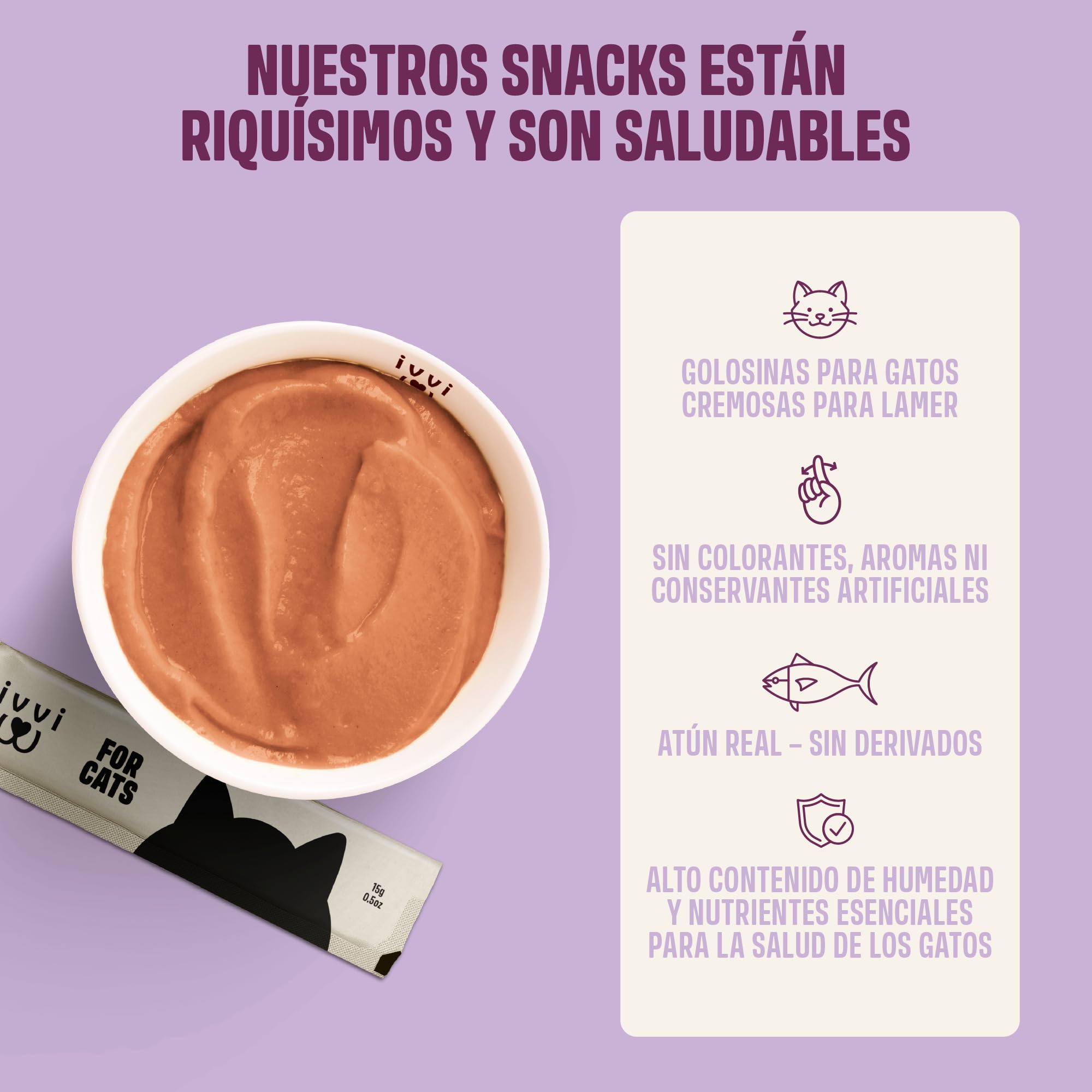 ivvi Relax Esencia para Gatos – Crema Funcional con manzanilla, L-triptófano y magnesio – Apoyo Natural al Equilibrio Emocional – 30x15g – con atún Real