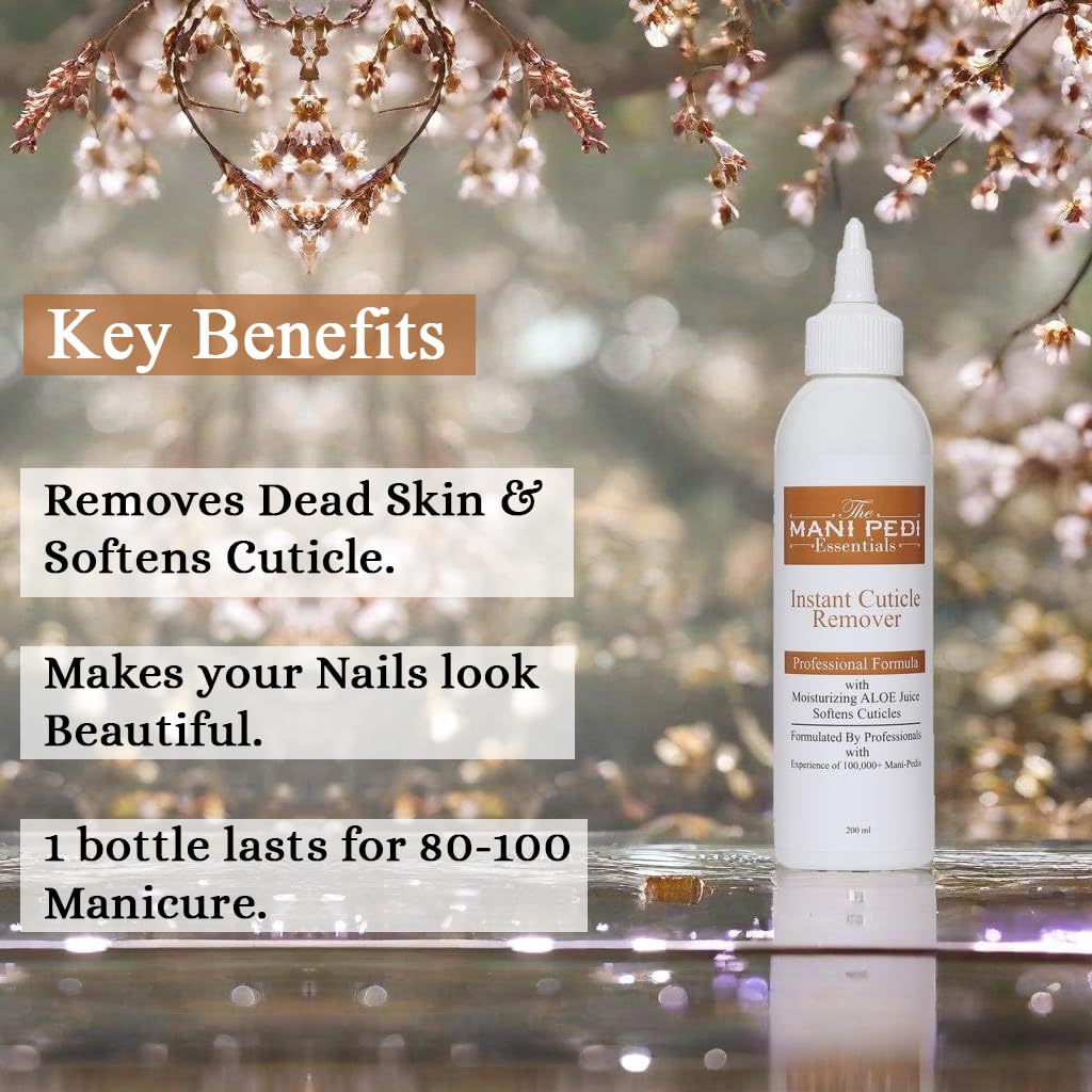 TMPE Cuticle Remover Gel with Moisturizing Aloe Vera. Removes Dead & Overgrown Cuticle Skin from Cuticle Area. Professional Formula. Free Orangewood sticks - 200ml 4