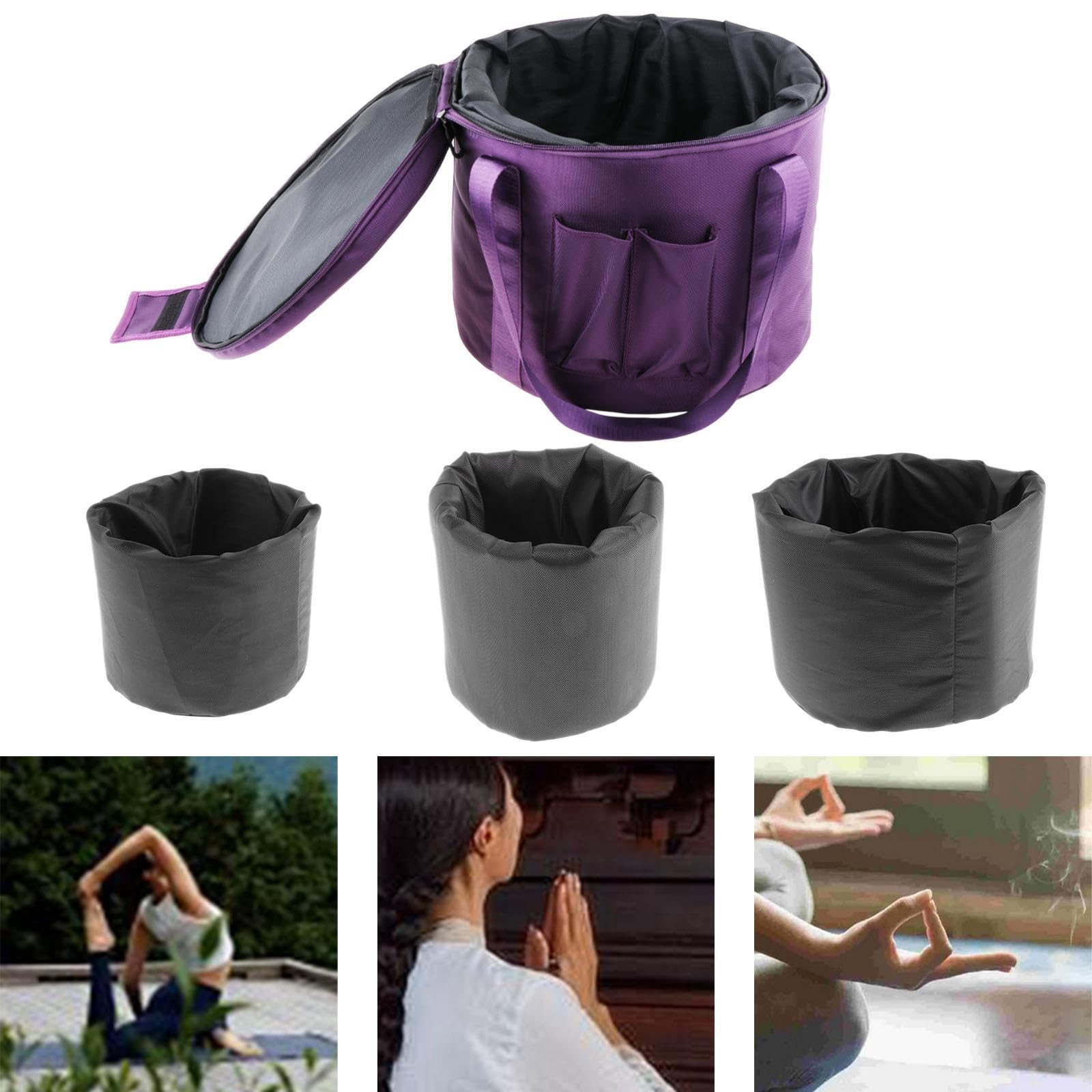 Generic Borsa Porta Ciotole Tibetane in Cristallo con Imbottitura Protettiva, Ideale per Attività All'aperto, 14 Inch