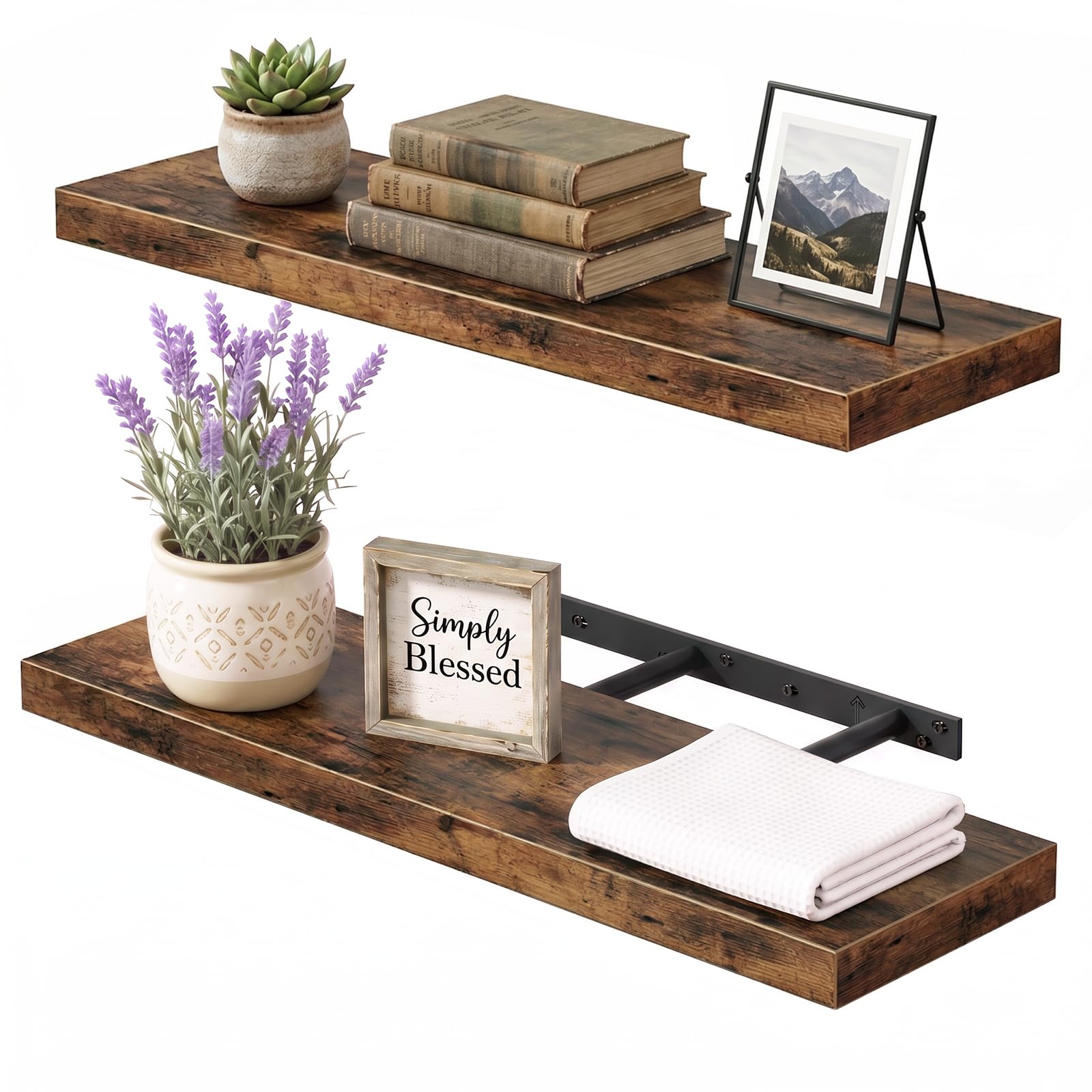 Fixwal Floating Shelves - White, Set of 2 -19 Fixwal Floating Shelves - White, Set of 2 -19