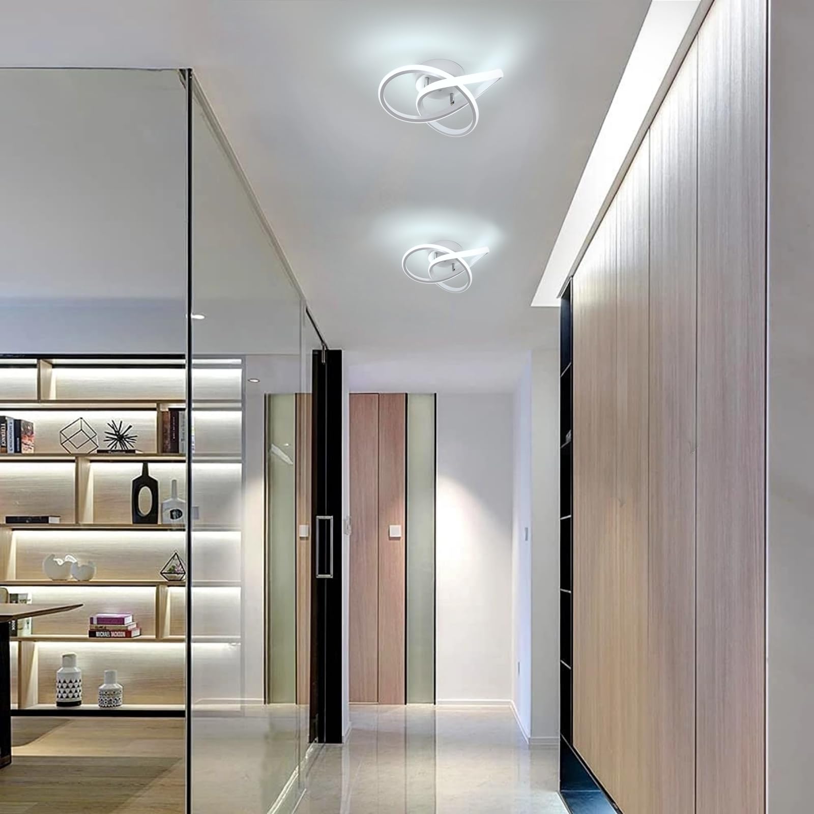 Comely Plafoniera LED rotonda a Soffitto, bianca, potenza di 30W, con Design Moderno a intreccio. Luce bianca fredda 6500K, adatta ad Corridoio, Cucina, Camera da Letto o Soggiorno,30cm.