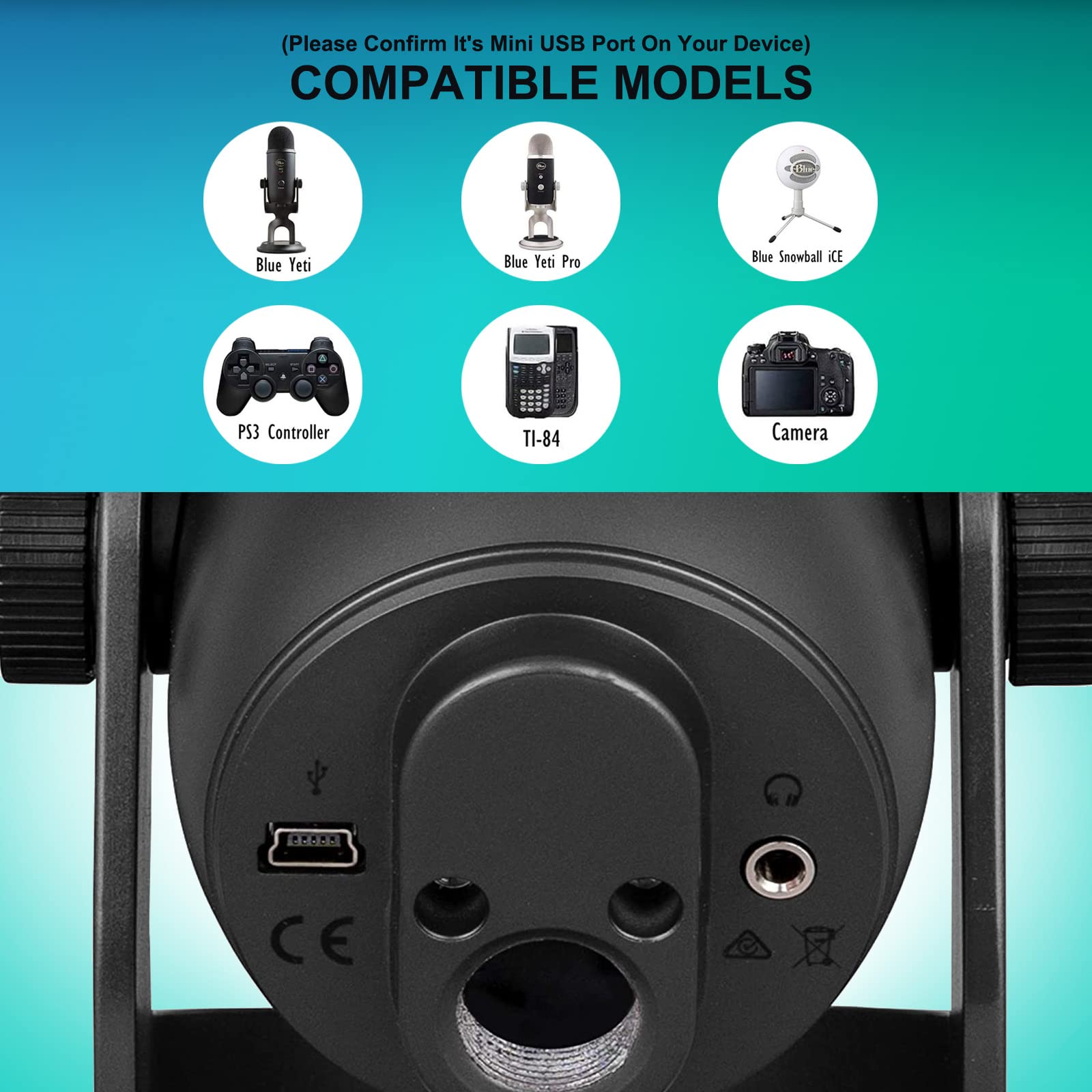 Cable de carga mini USB de repuesto de 6 pies para Onetouch Verio Iq Meter, controlador PS3, MP3, Dash Cam, Garmin GPS, TI-84 Plus CE, TI 84 Plus C USB A a mini-B cable de transferencia de datos y más
