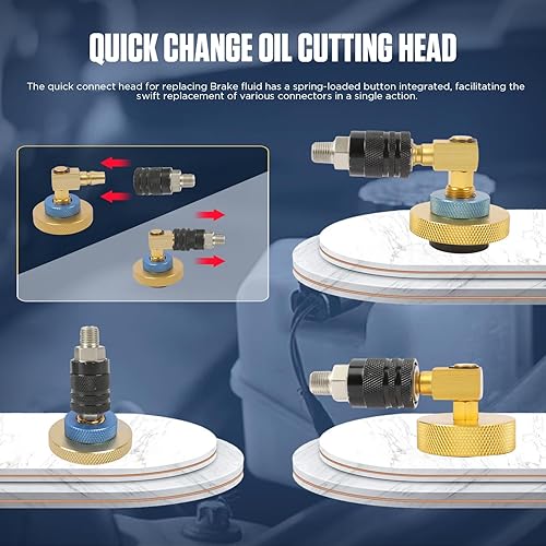 Miniatura 6 de LINXINO Kit adaptador de purga de frenos de 17 piezas, kit de purga de cilindro maestro de freno, herramientas de purga de líquido de frenos