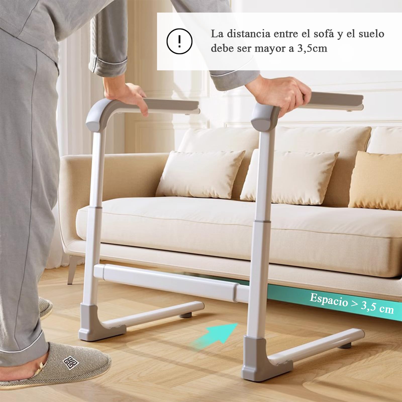 Silla elevadora para personas mayores, ajustable en altura y anchura, con asa de seguridad y patas antideslizantes, ideal para personas mayores, discapacitadas y personas con movilidad reducida