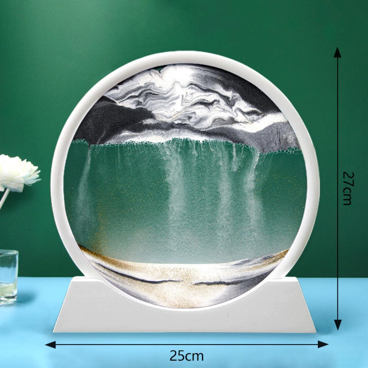 ガラス工芸品ガラスアートアートオブジェクラフト透明な風景ブルー