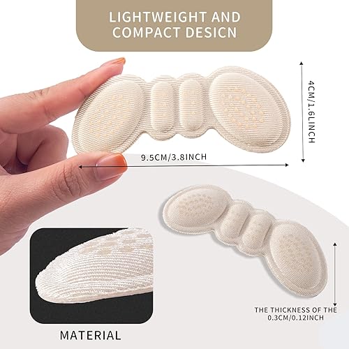 Miniatura 9 de EIRMAT 3 pares de almohadillas antideslizantes para el talón para mujeres y hombres, almohadillas de talón para zapatos demasiado grandes, Beige y
