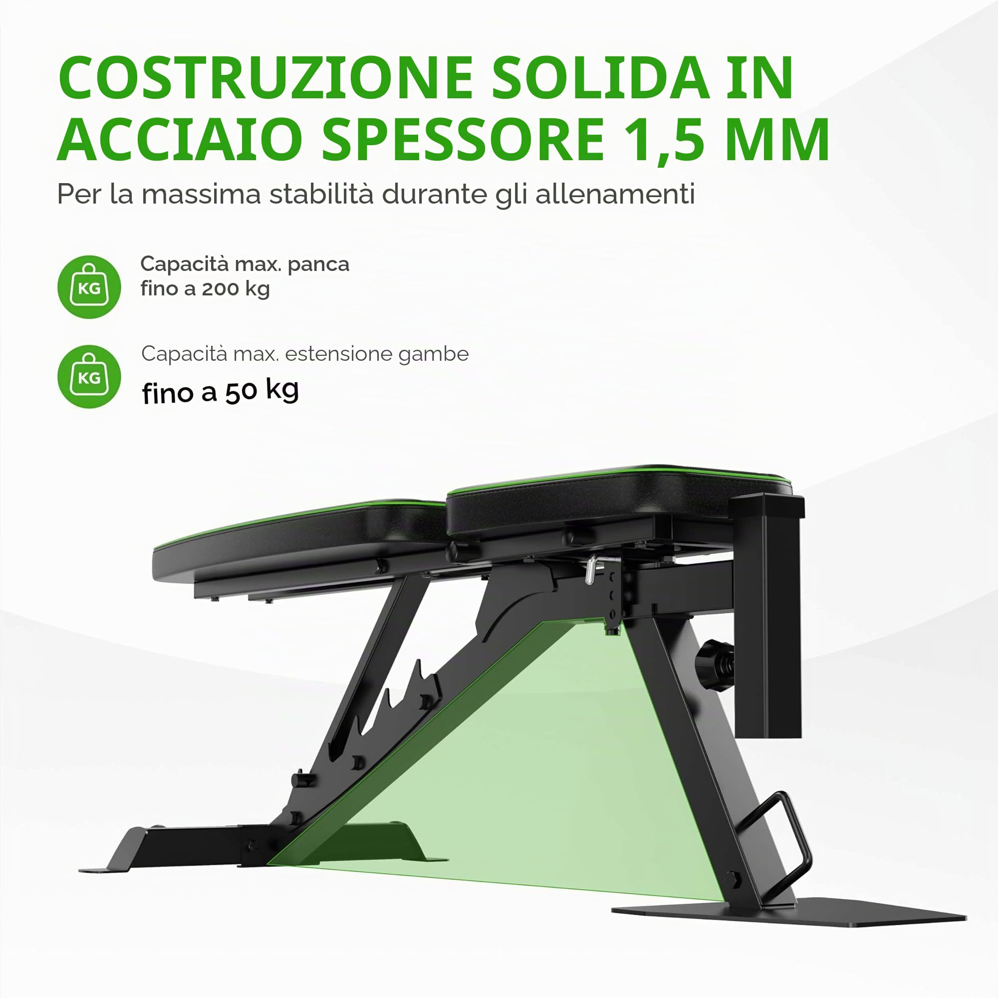 Tunturi UB60 Panca Palestra Utility Bench Panca inclinata, Nero, 1