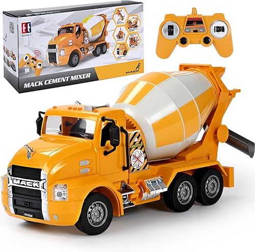 Miniatura 7 de DOUBLE E Mack - Camión volquete RC para niños, camiones de control remoto, juguetes de construcción con luces y luces para niños de 6, 7, 8, 9, 10