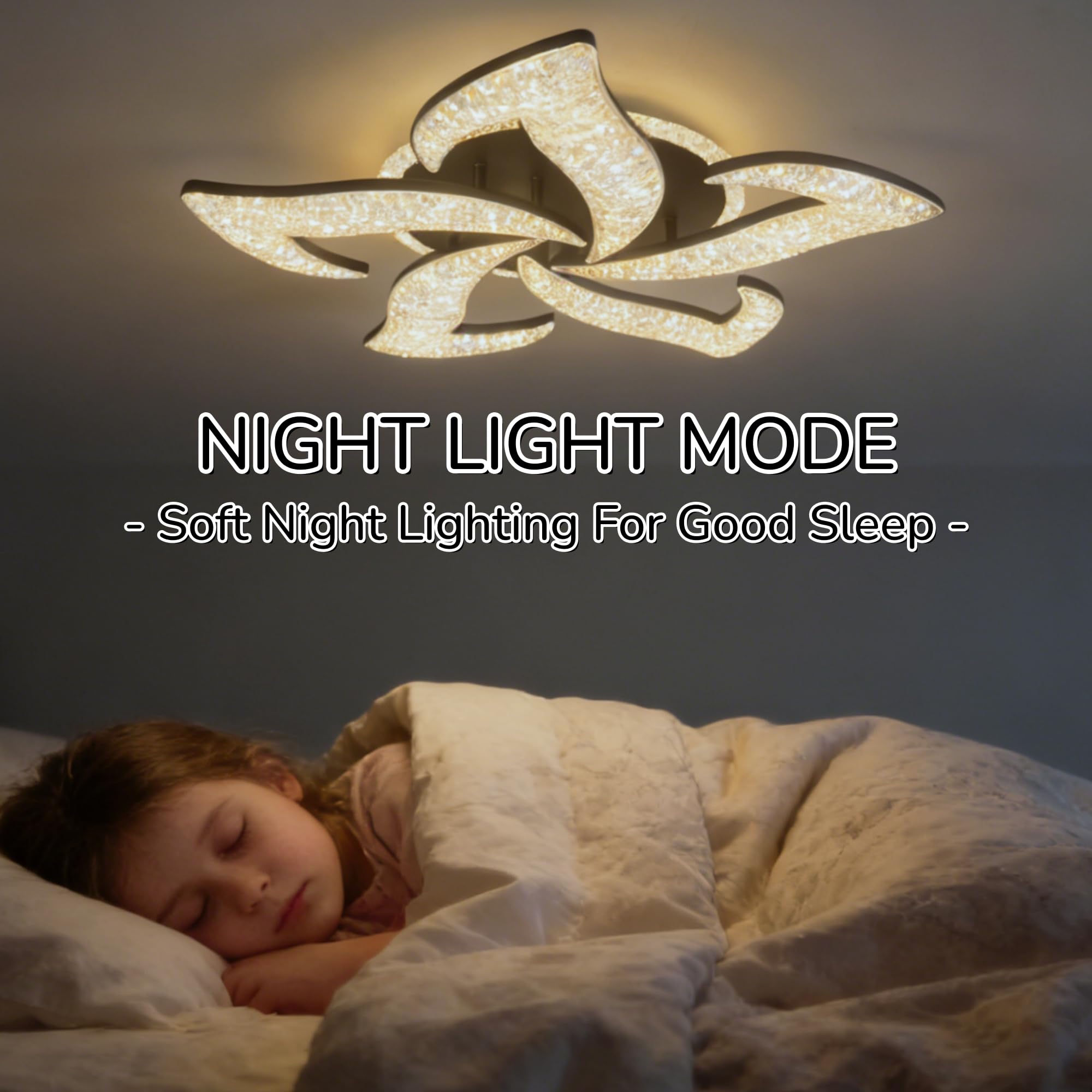 Lampadario LED Soffitto, 65W Plafoniere da Soffitto con Telecomando/Controllo Tramite APP, Dimmerabile Lampadari Moderni LED per Sala da Pranzo/Soggiorno/Ingresso
