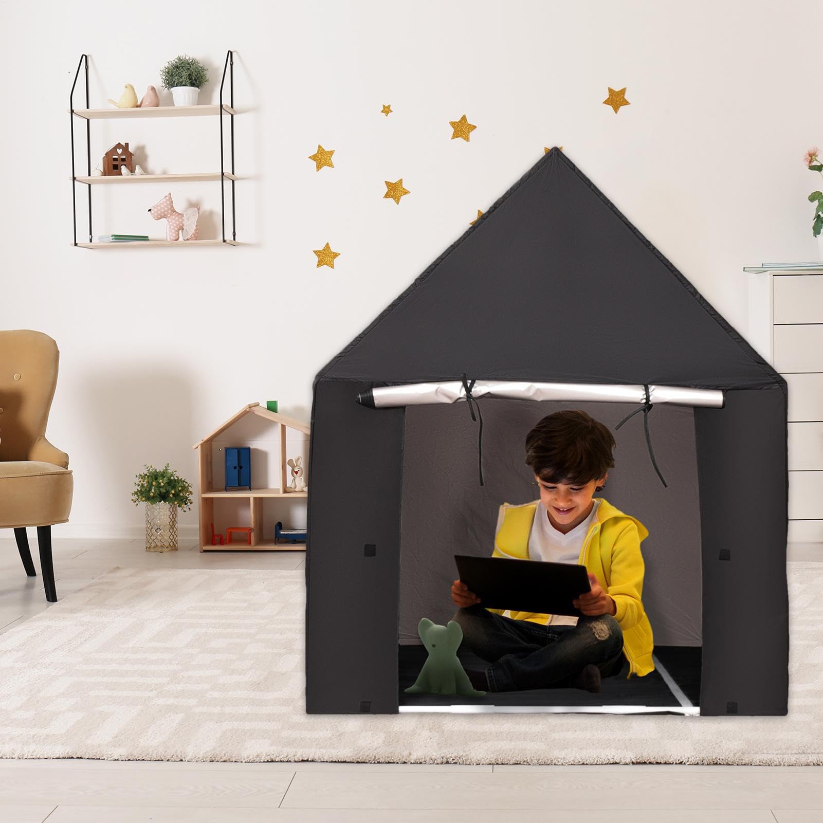 Sensorisches Spielzeug für Autismus, tragbar, zur Linderung von Stressangst bei Kindern, Spielzeughaus zum Lesen, Schlafen und, faltbar, eine schnelle Gruppe