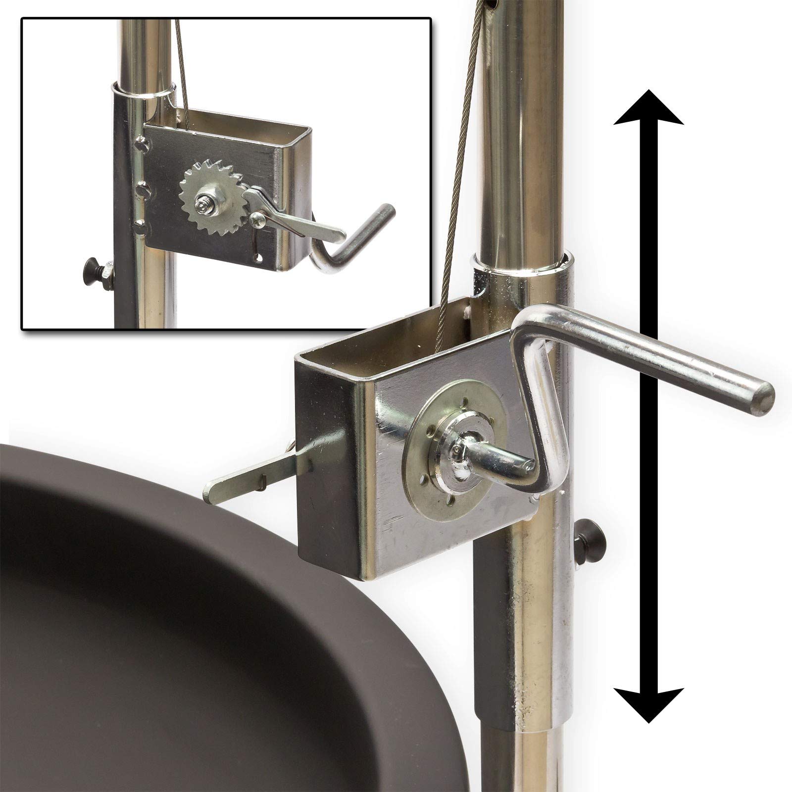 DEMA Schwenkgrill Oregon Holzkohle Grill mit Kurbel Feuerkorb | Schwenkgrill, Holzkohlegrill, Feuerkorb, Garten Grill, Drehgrill, Grillrost Edelstahl