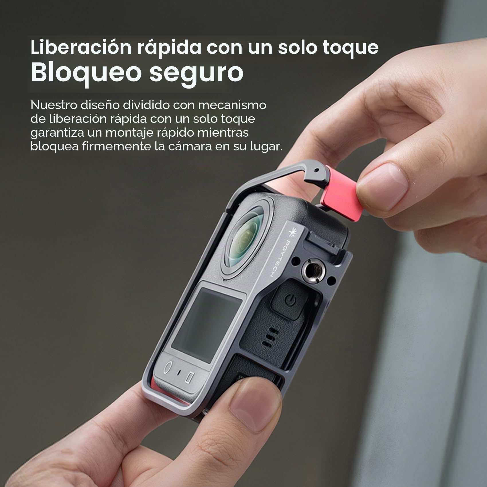 PGYTECH Jaula Cámara para dji Osmo 360, Marco Protector Panorámico | Protección de Marco Completo, Zapata Fría Expansión, Vista 360 Sin Obstrucciones, Bloqueo Rápido, Aluminio Ligero
